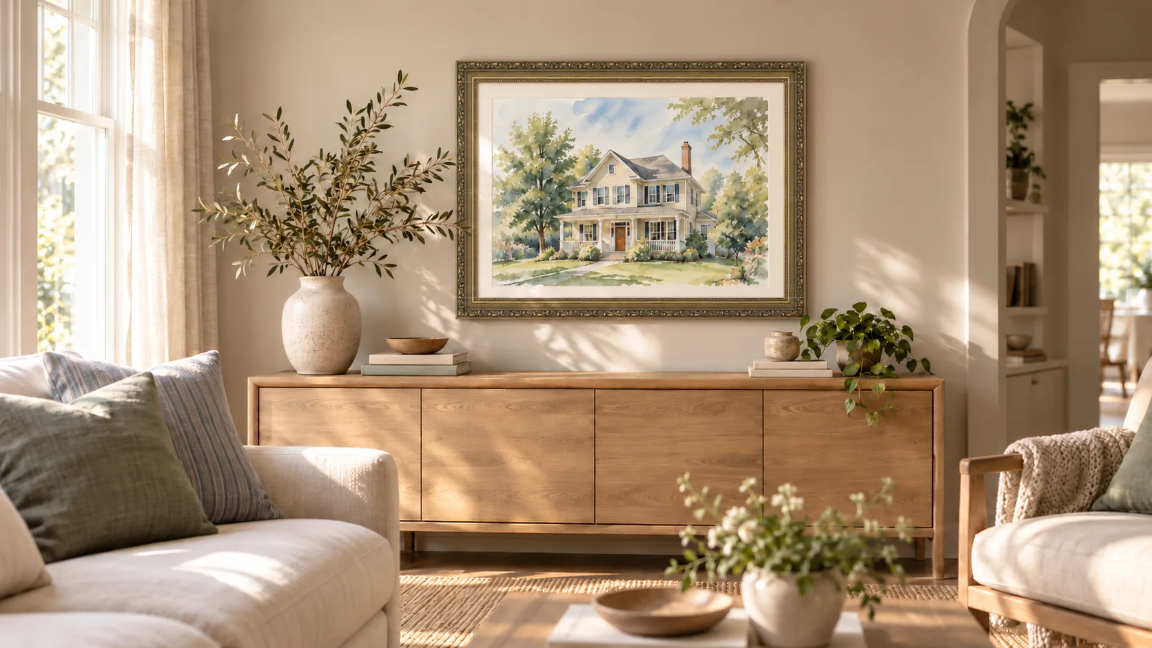 home-on-canvas-gold-frame